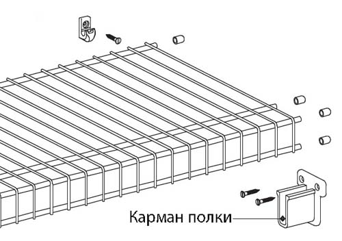 Полка сетчатая белая 3м 0 Полка сетчатая белая 3м 0